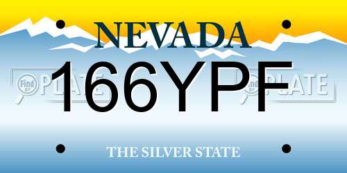 166YPF Nevada License Plate