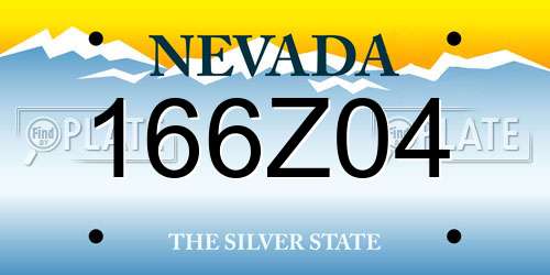 166Z04 Nevada License Plate