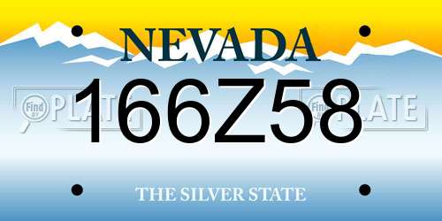 166Z58 Nevada License Plate