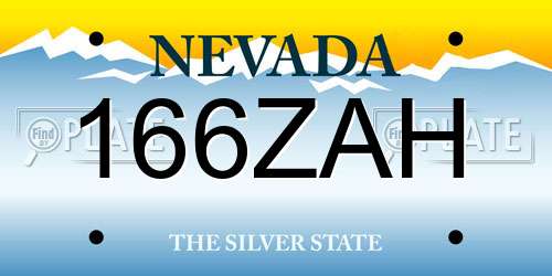 166ZAH Nevada License Plate