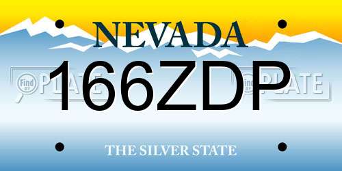 166ZDP Nevada License Plate