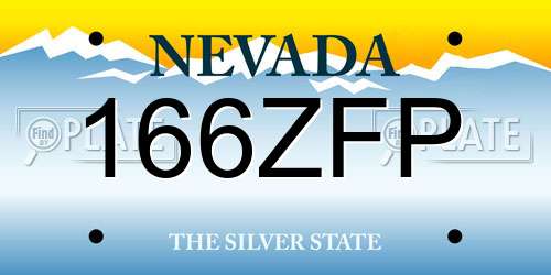 166ZFP Nevada License Plate