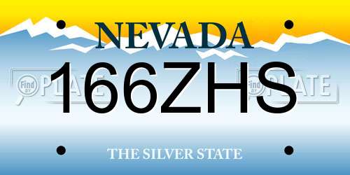 166ZHS Nevada License Plate