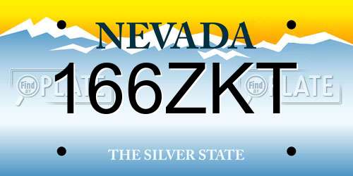 166ZKT Nevada License Plate