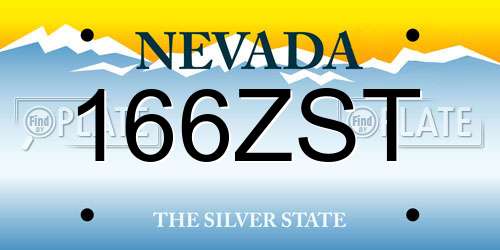 166ZST Nevada License Plate
