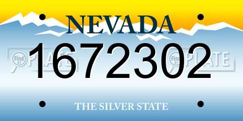 1672302 Nevada License Plate
