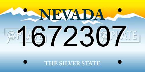 1672307 Nevada License Plate