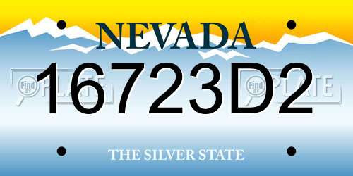 16723D2 Nevada License Plate