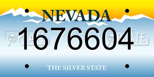1676604 Nevada License Plate
