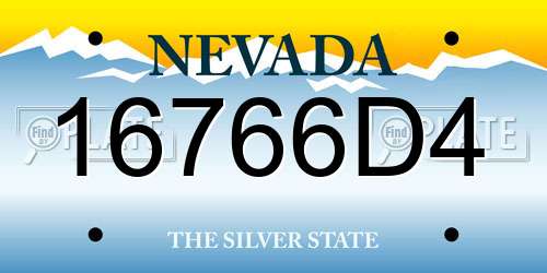 16766D4 Nevada License Plate