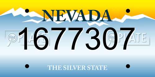 1677307 Nevada License Plate
