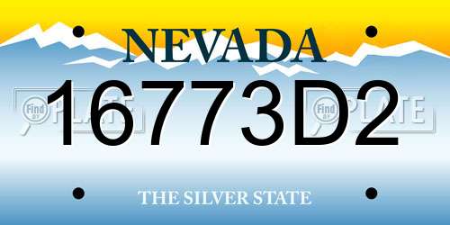 16773D2 Nevada License Plate