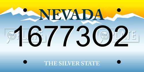 16773O2 Nevada License Plate