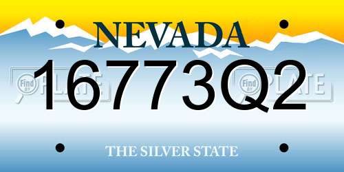 16773Q2 Nevada License Plate