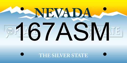 167ASM Nevada License Plate