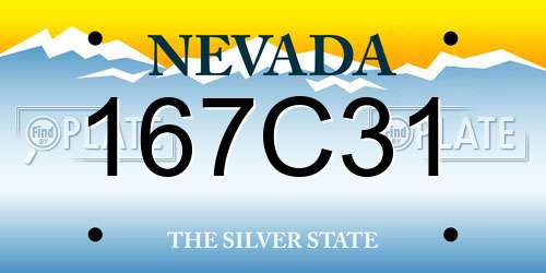 167C31 Nevada License Plate