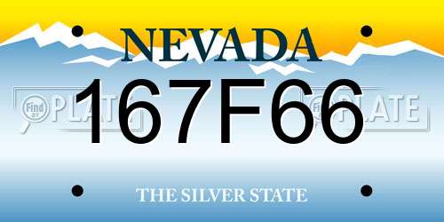167F66 Nevada License Plate