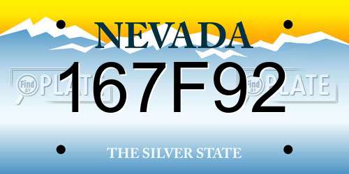167F92 Nevada License Plate