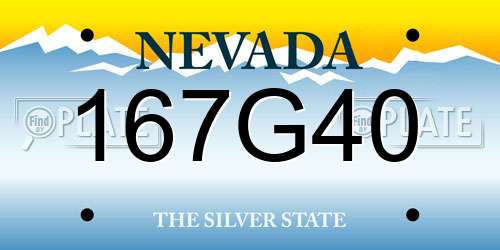 167G40 Nevada License Plate