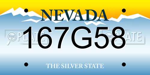 167G58 Nevada License Plate