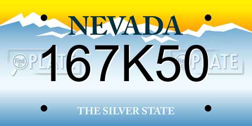 167K50 Nevada License Plate