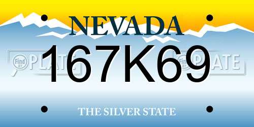 167K69 Nevada License Plate