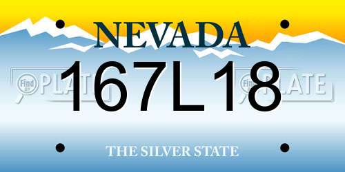 167L18 Nevada License Plate