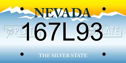 167L93 Nevada License Plate
