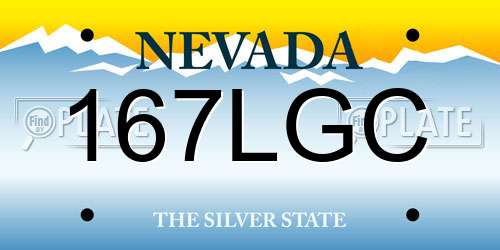 167LGC Nevada License Plate