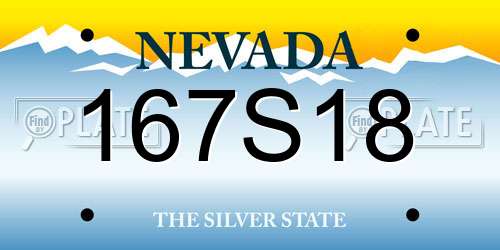 167S18 Nevada License Plate