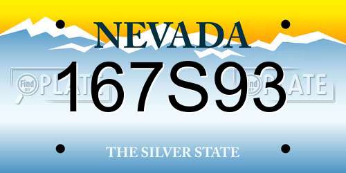 167S93 Nevada License Plate