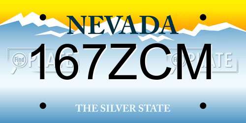 167ZCM Nevada License Plate