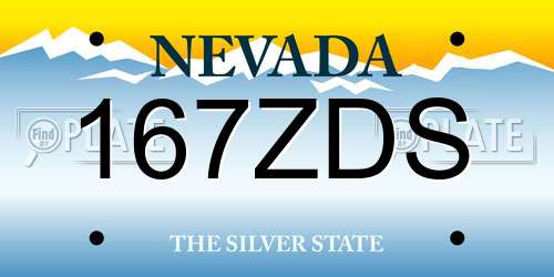167ZDS Nevada License Plate