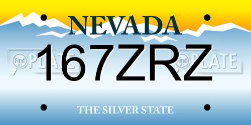 167ZRZ Nevada License Plate