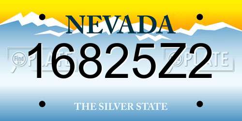 16825Z2 Nevada License Plate