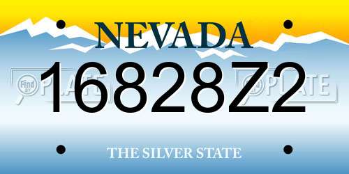 16828Z2 Nevada License Plate