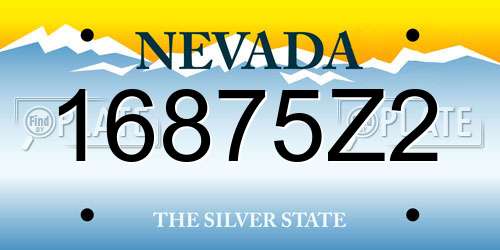 16875Z2 Nevada License Plate