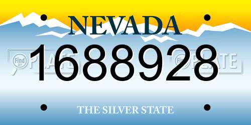 1688928 Nevada License Plate
