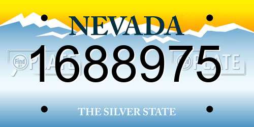 1688975 Nevada License Plate