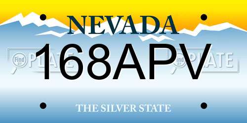 168APV Nevada License Plate