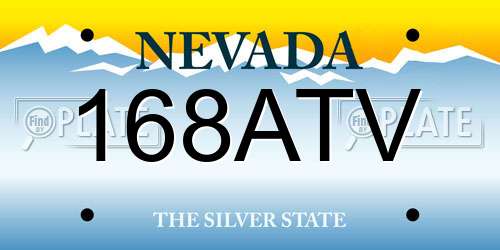 168ATV Nevada License Plate
