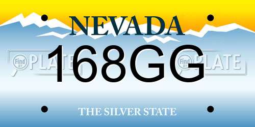 168GG Nevada License Plate