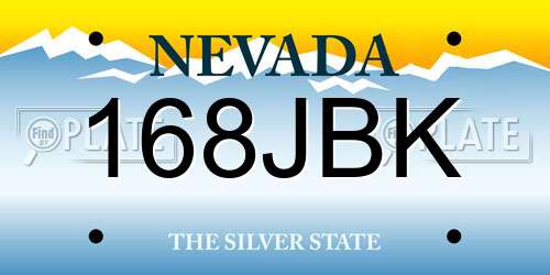 168JBK Nevada License Plate