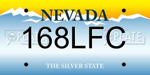168LFC Nevada License Plate