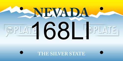 168LI Nevada License Plate