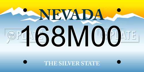 168M00 Nevada License Plate