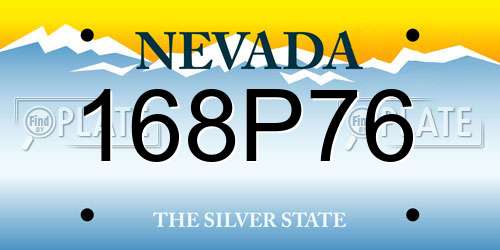 168P76 Nevada License Plate