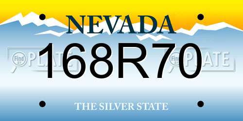 168R70 Nevada License Plate