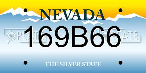 169B66 Nevada License Plate