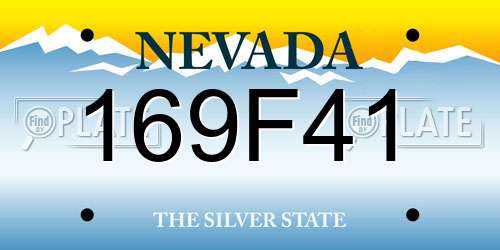 169F41 Nevada License Plate
